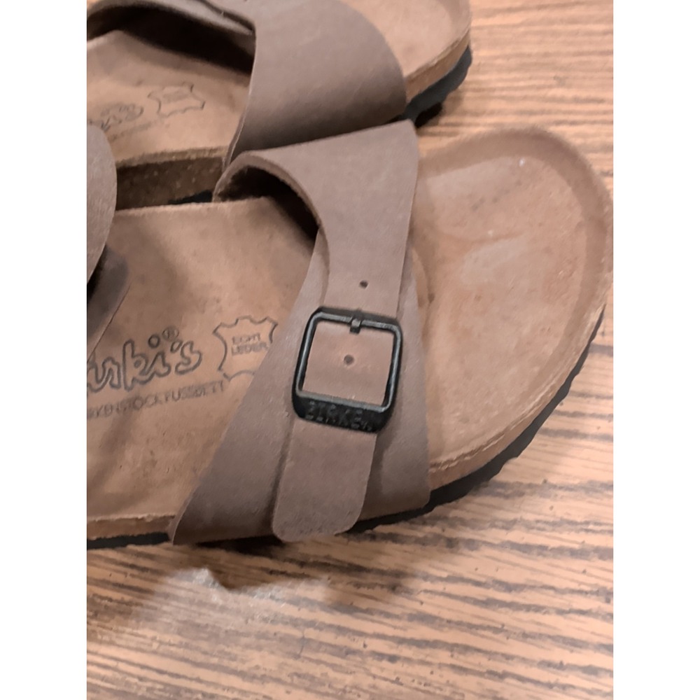 Birkenstock BIRKI'S BROWN Double Straps Sandals PANAMA Vegan Women's 7 Men's 5 - Picture 5 of 9